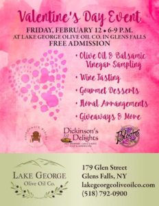 Valentines's Extravaganza! @ Lake George Olive Oil Company | Glens Falls | New York | United States